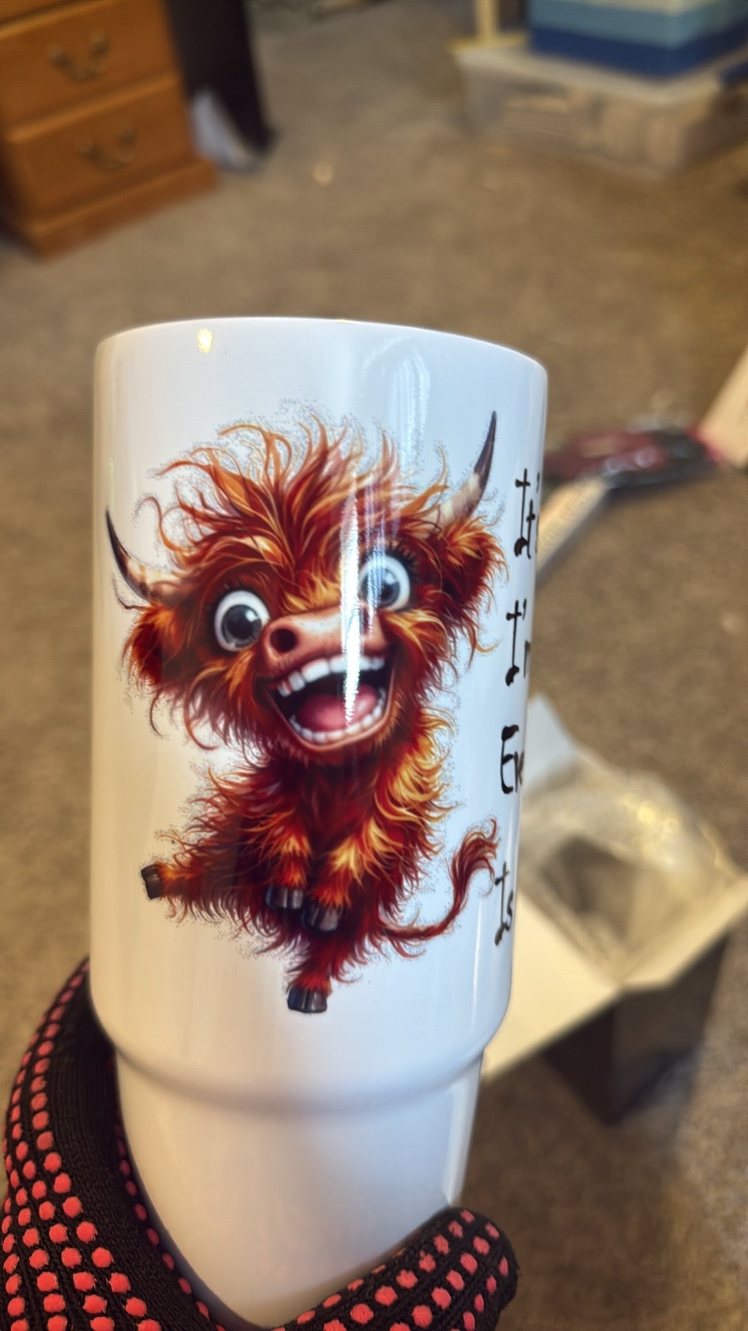 Everything Is Fine Cow Tumbler